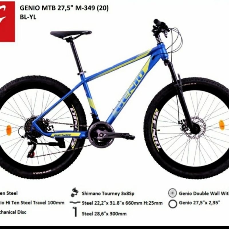 SEPEDA MTB 349 GENIO 24 SPEED