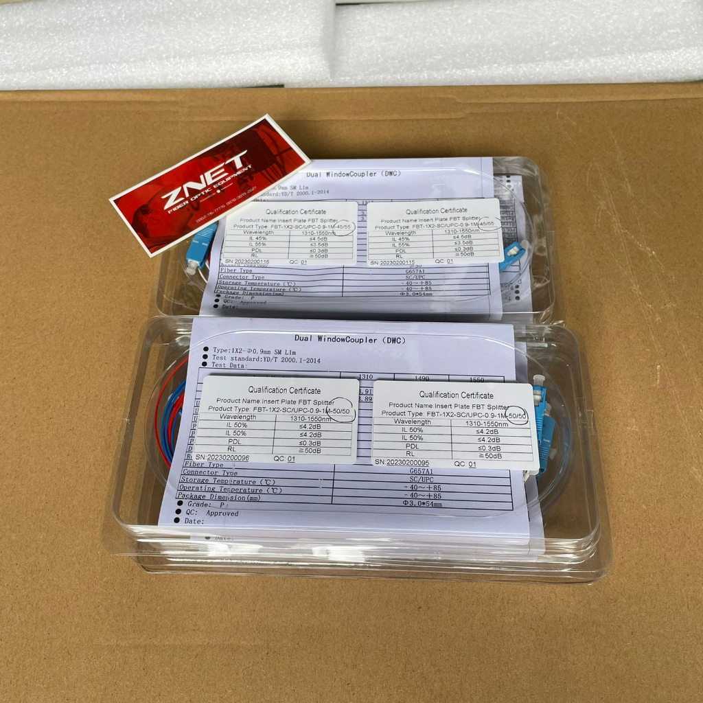 SPLITTER RATIO FBT 1:2 SC UPC SPLITTER RASIO TWC AKURAT isi 1 PACK ISI (2 PCS)