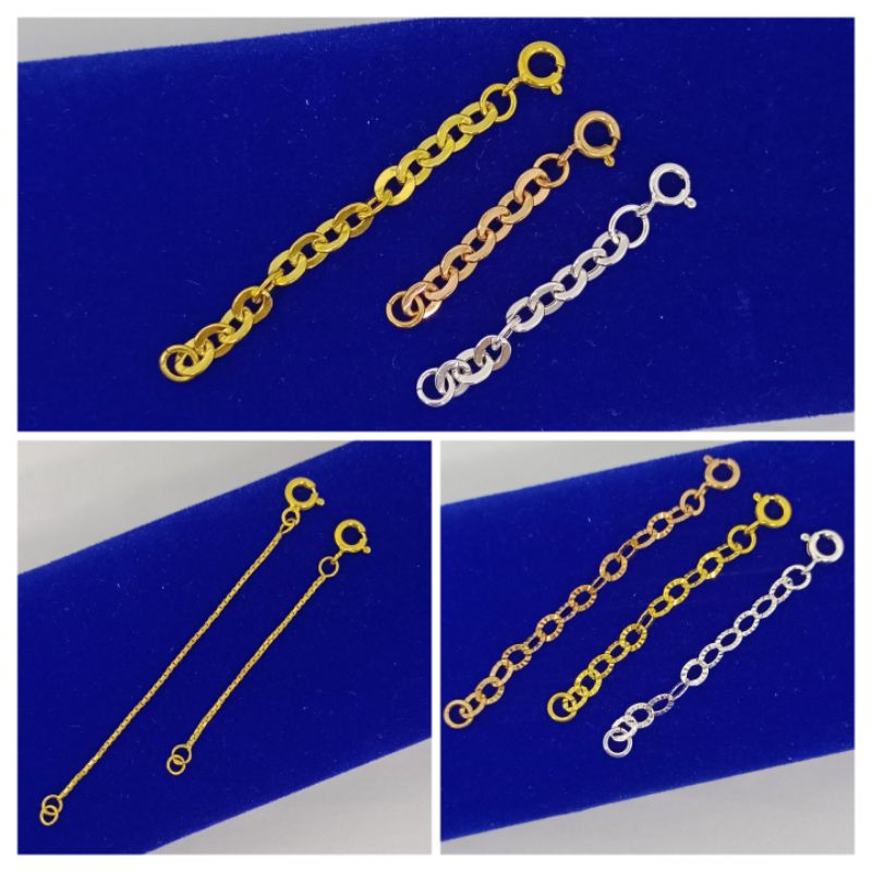 rantai extension perak asli 925/penyambung gelang/penyambung kalung/perak asli silver 925 lapis emas