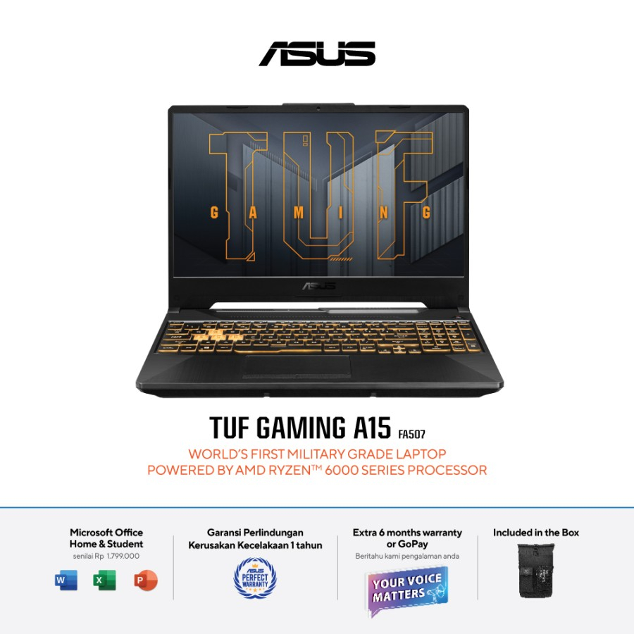 ASUS TUF Gaming A15 FA507RM R7 6800H 16GB 512GB RTX3060 15.6&quot; 144Hz