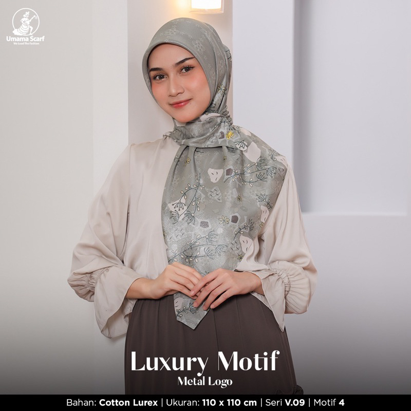 HIJAB SEGIEMPAT LUXURY MOTIF ICON METAL LOGO V.09