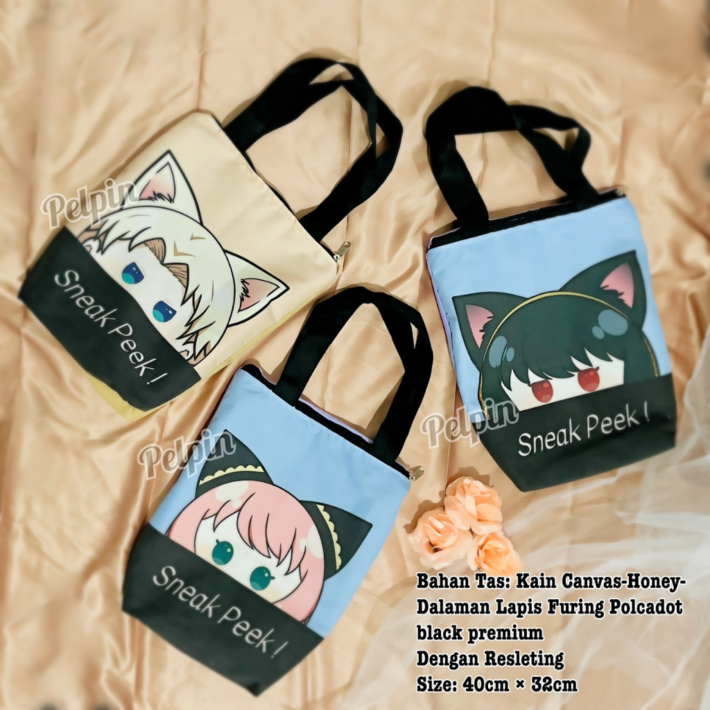 Tas tote bag anime besar spy x family yor anya loid high quality