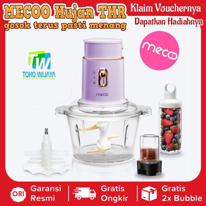 MECOO CHOPPER Mecoo Most Aesthetic 5 in 1 Antibacterial Odorless Chopper 250 Low Watt BPA Free / Blender Daging / Baby Food Processor | Foodchopper Mecco ORIGINAL GARANSI 1 TAHUN RUSAK GANTI BARU