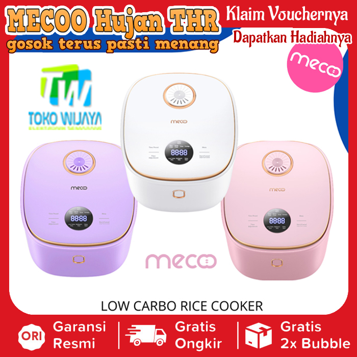 MECOO RICE COOKER Digital Rice Cooker Low Carbo Low Sugar 400 Watt 1.5L Digital Non Stick Coated Ceramic Hemat Listrik &amp; Anti Lengket