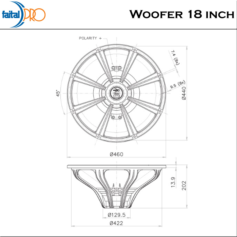 Faital Woofer Speaker Komponen 18 inch 18FH500 8 ohm