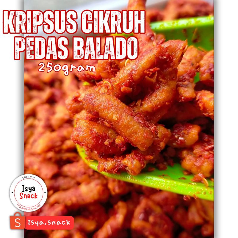 

Isya Snack - Usus Crispy Cikruh Balado Pedas 250gr