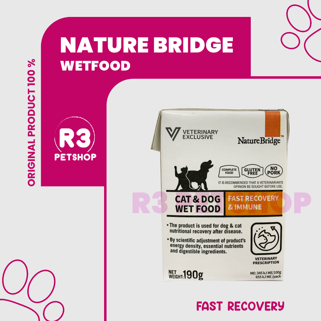 Makanan basah kucing Nature Bridge Vet Cat 190gr All Varian