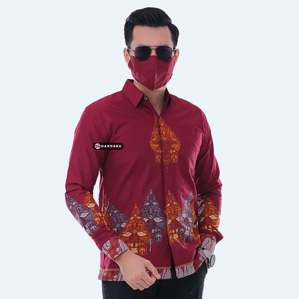 Handara Batik Pria Giriandra Merah Magenta HB-185