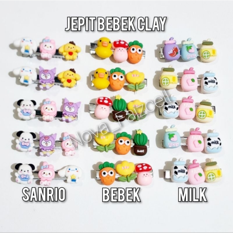 Jepit Rambut Besi Bebek 3 Clay Premium Jepitan Korea Anak dan Dewasa