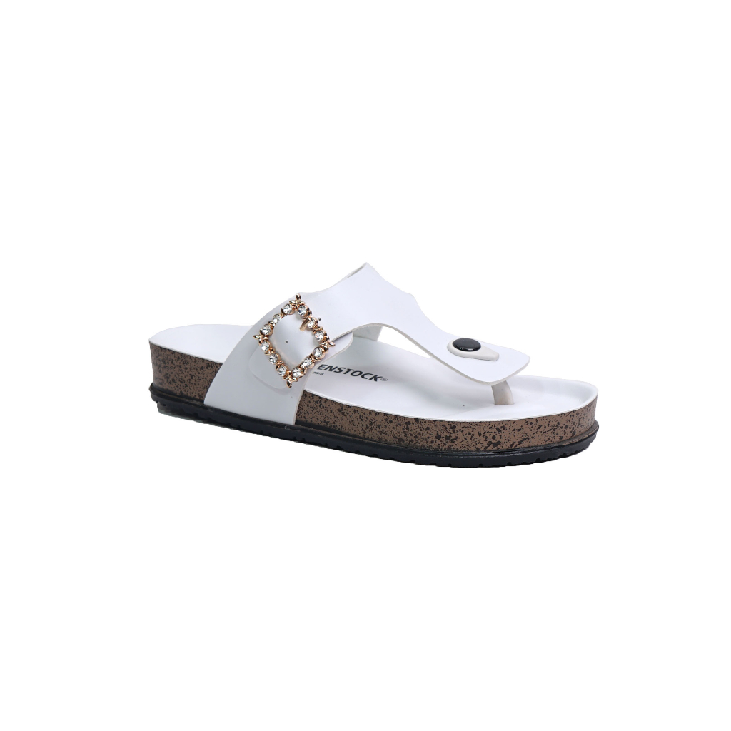 Dunkenstock AUDY sandal caual wanita sendal jepit cewek birken slop - Black, 36