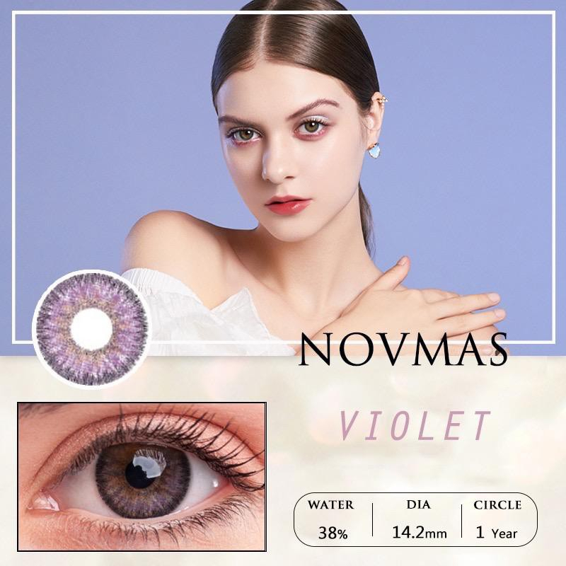 Softlens Novmas Seri C Colorcon Lensa Kontak 6 Warna Model Klasik Lensa Warna 14,2mm / Softlens No Minus