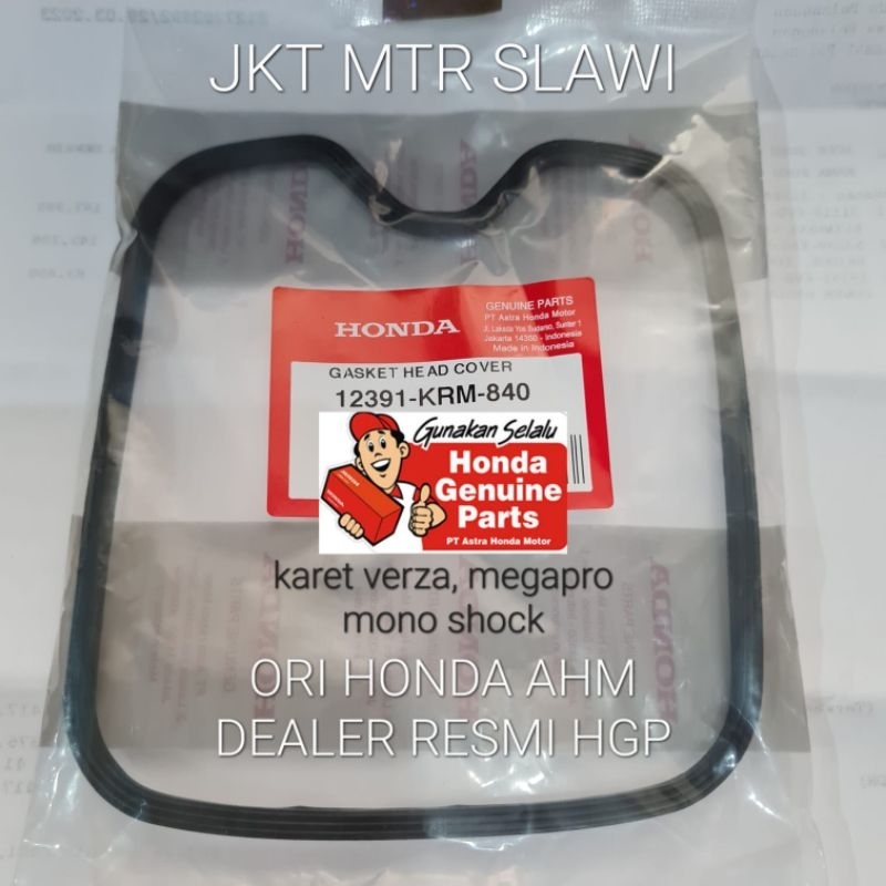 12391-KRM-840 gasket head karet head verza,  megapro monoshock ori honda ori ahm