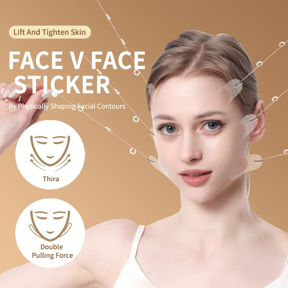 Stiker Wajah Anti Kerut/Sticker Garis Wajah Untuk Wajah Mata dan Leher - Instant Face Lift Tape (Beauty,Make-up)Perban Transparan Tak Terlihat [ini 20pcs]