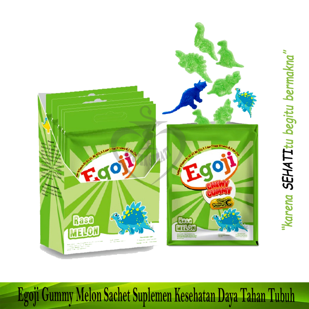 Egoji Dino Gummy Permen Vitamin A B Komplek C D E Zink