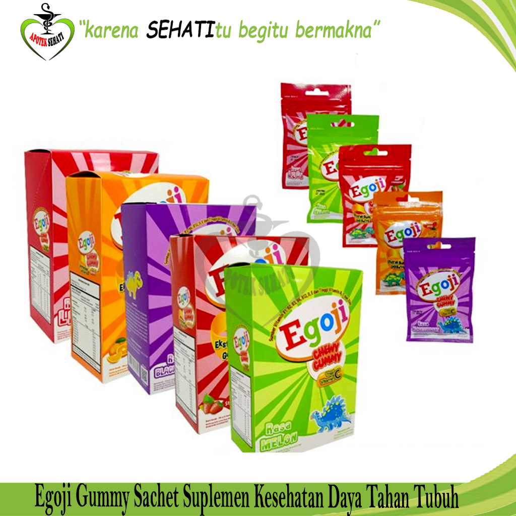 Egoji Dino Gummy Permen Vitamin A B Komplek C D E Zink