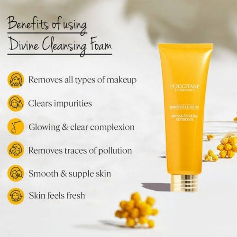 [ New Formula ] Loccitane Immortelle Divine Foaming Cleansing Cream 125ml