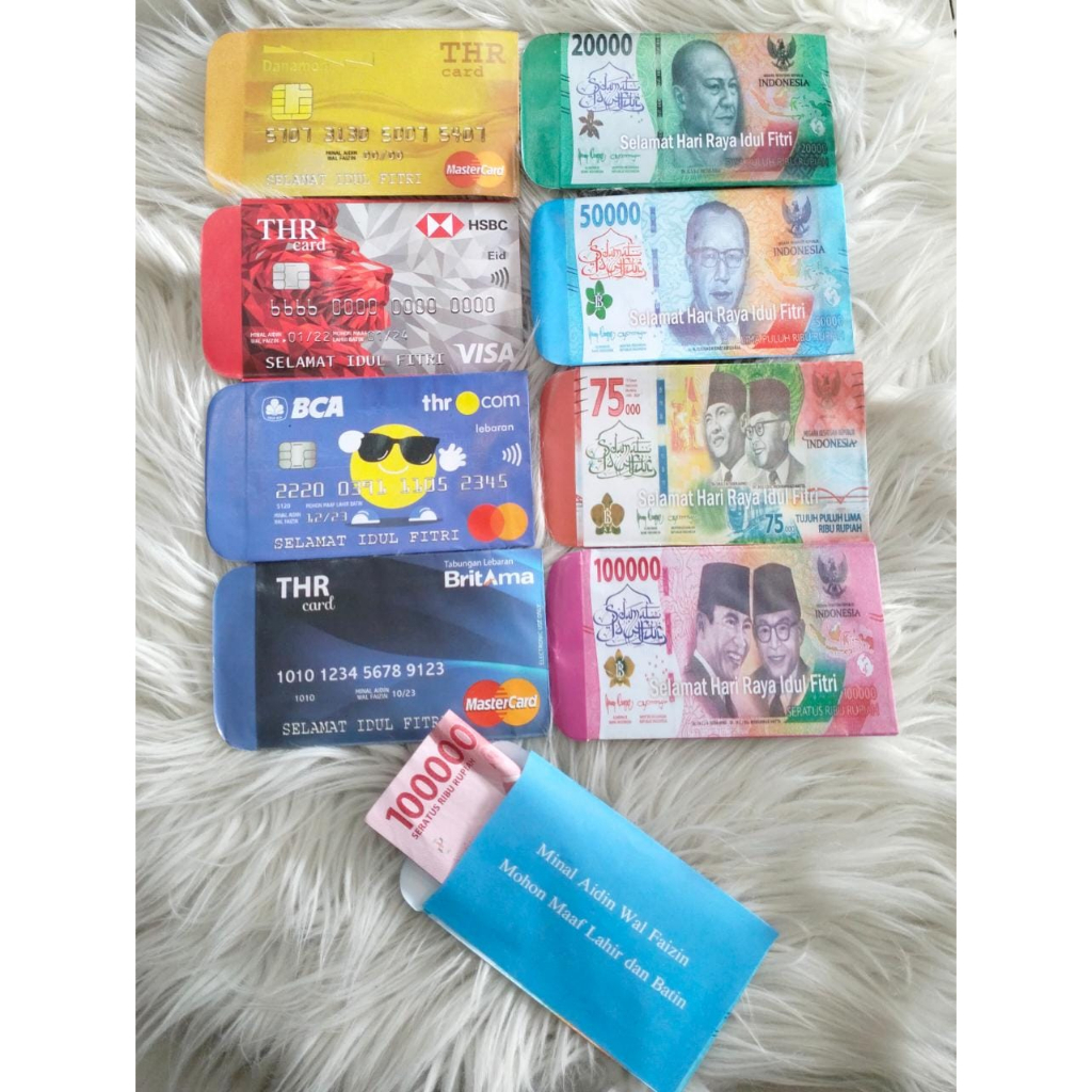 amplop lebaran moti uang dan bank isi 50 pcs