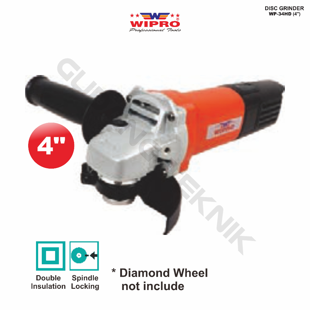 Mesin Gerinda Tangan 4&quot; WIPRO WP-34HD / Gerinda Gurinda grinda Tangan 4 Inch WIPRO WP 34HD - Angle Grinder Disc WIPRO WP34HD