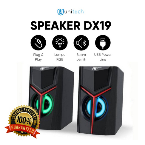 ITSTORE Speaker Active Unitech Speaker 2.0 untuk Komputer PC Laptop DX19 Portable