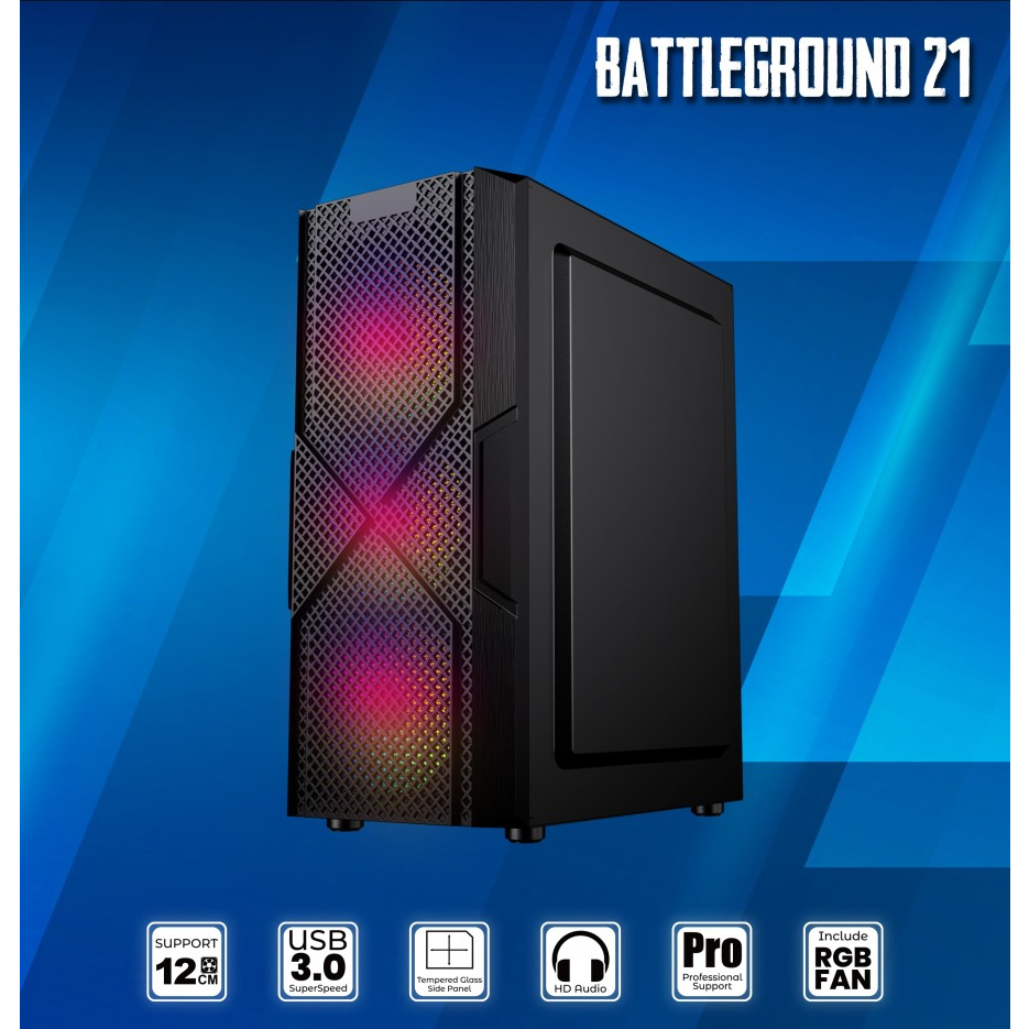 Simbadda Battleground 21 With 3 Fan RGB Casing PC Gaming
