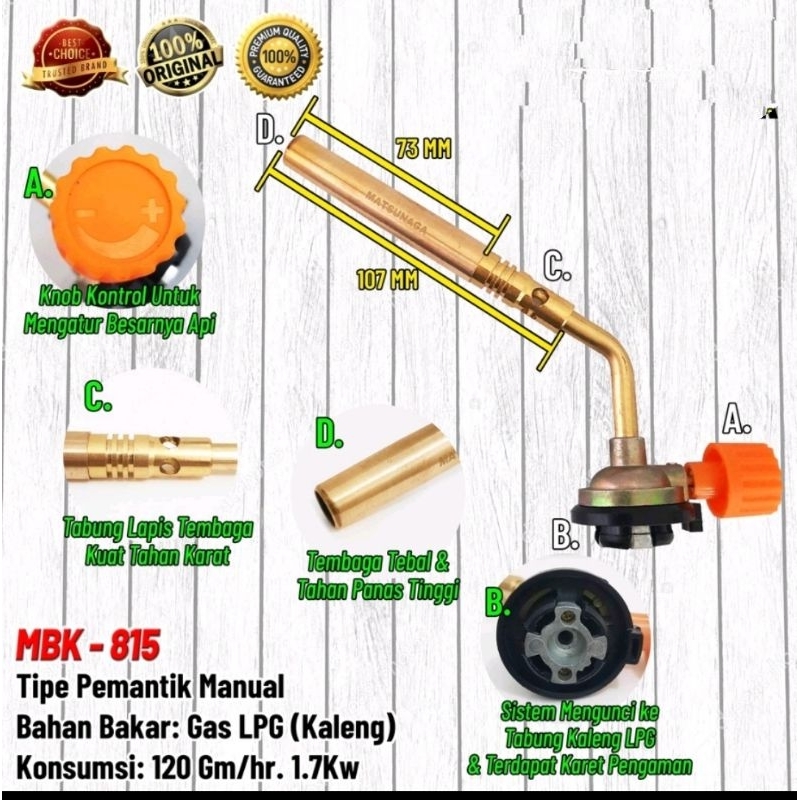 Gas Torch Kuningan Kepala Gas Blow Torch