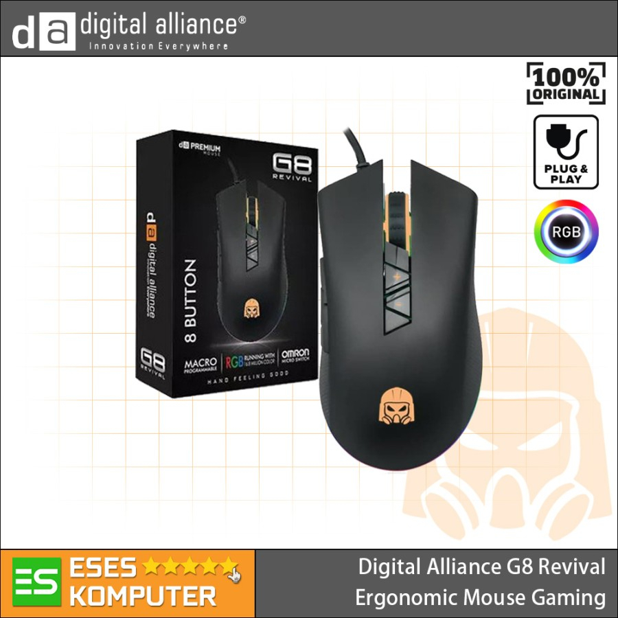 Mouse DA Digital Alliance G8 G-8 Revival Ergonomic RGB - Gaming - Ori