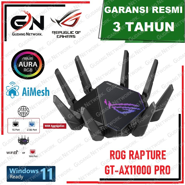ASUS ROG Rapture GT-AX11000 PRO Tri-Band WiFi 6 gaming router AX11000