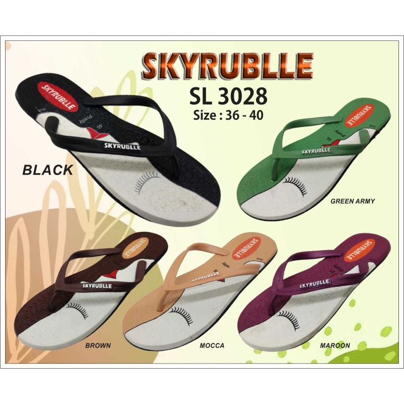 (PRETTY)Sandal Japit Wanita Karet Sandal Jepit Cewek Motif Terbaru SL3028