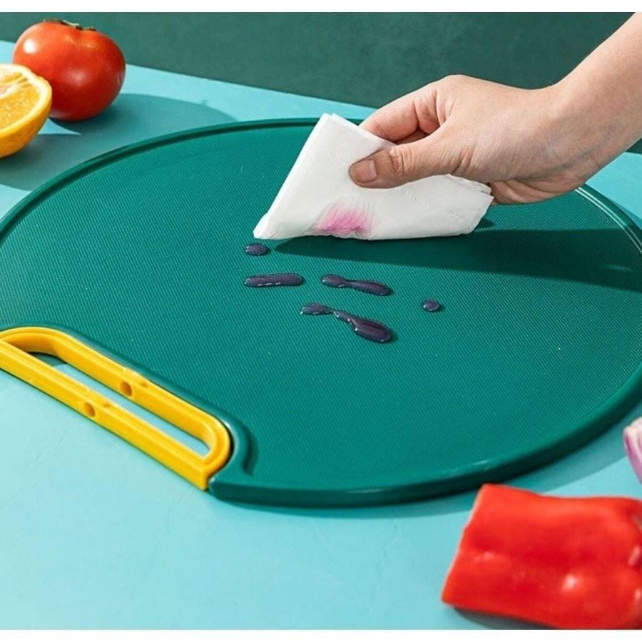 ~ PIYOSHI08 ~ Talenan Tebal BULAT 2 in 1 Telenan Anti Jamur Cutting Board Premium Plastic PD151