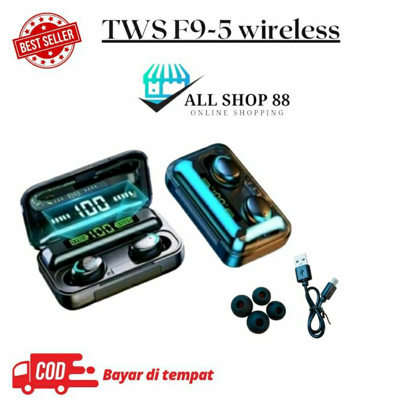 F9-8 HEADSET BLUETOOTH WIRELESS TWS F9-8 + POWER BANK 3500 MAH