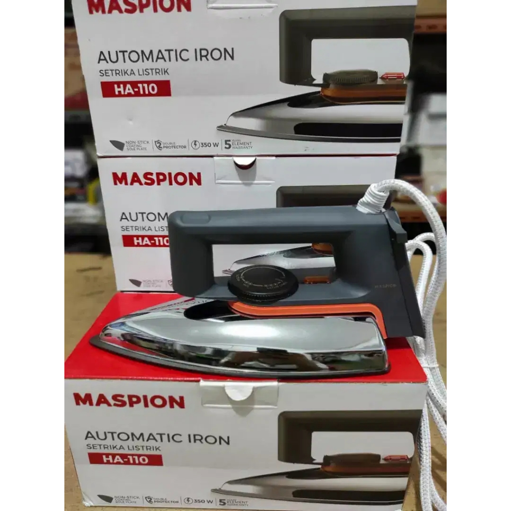 Setrika Maspion HA-110 / Gosokan Maspion Anti Lengket HA110 Setrika Listrik Maspion Setrika Listrik