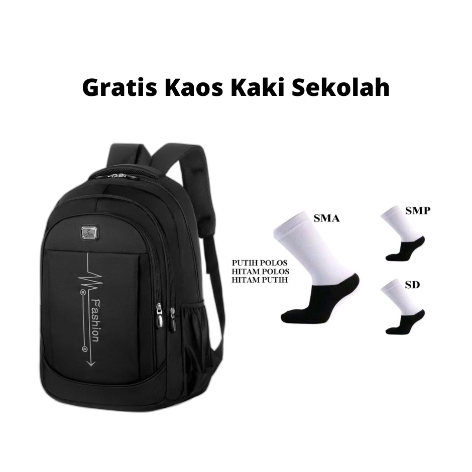 Tas sekolah anak laki laki tas anak sd smp sma tas ransel anak Backpack Fashion Geratis kaos kaki