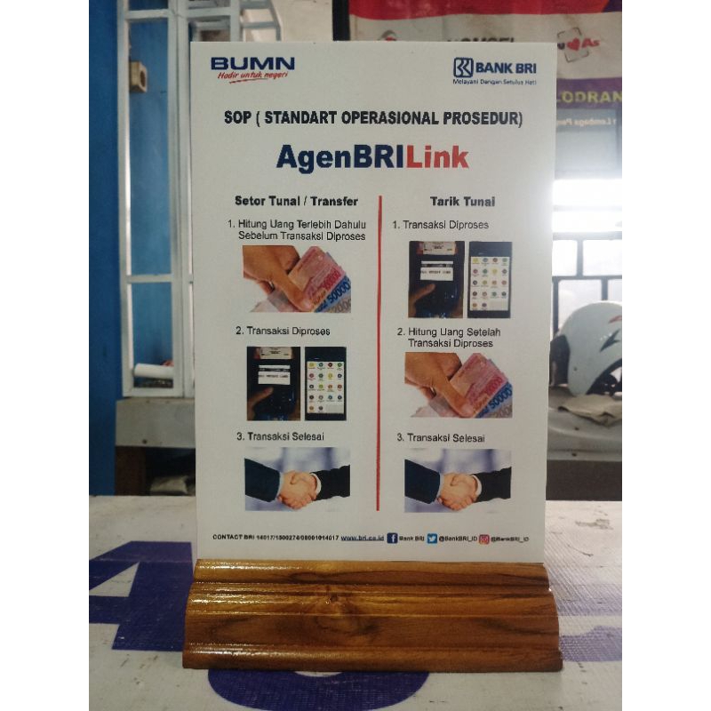 Hiasan Meja Agen BRILink SOP Akrilik