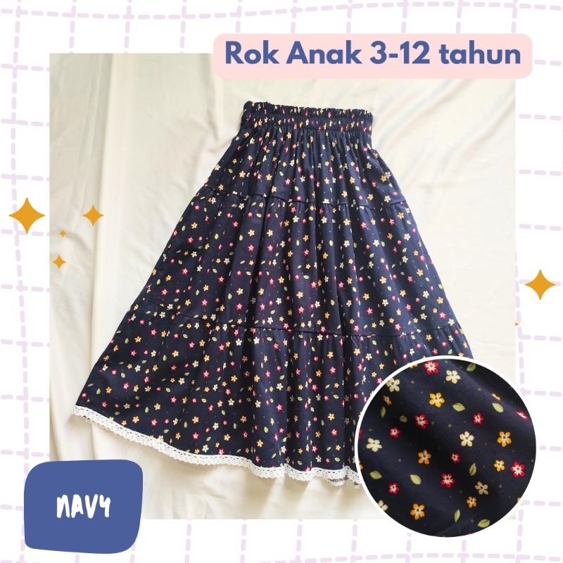 Rok Anak Perempuan usia 3-12 tahun Rok Anak Panjang Motif Rok Motif Anak-Anak