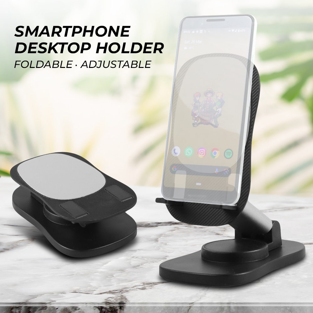 Smartphone Desktop Holder Foldable Adjustable Stand Bracket - BT-018 - Black