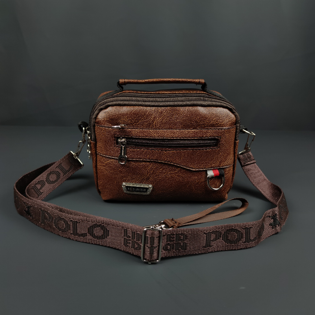 POLO AMSTAR - Handbag Pria Wanita Bahan kulit PU Multifungsi Bisa Selempang Clucth Bag Tas Tangan