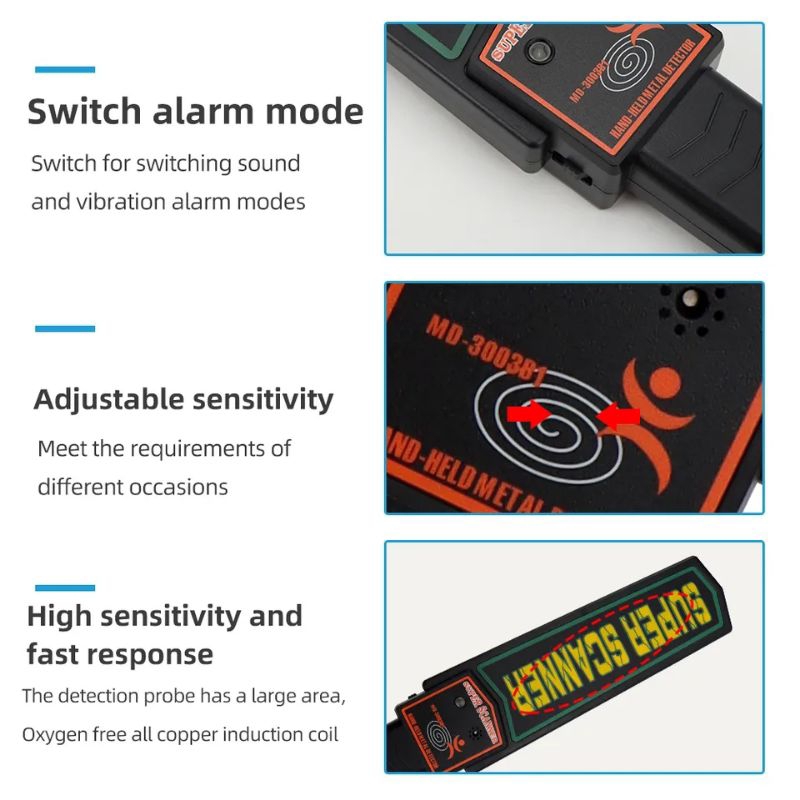 portable metal detector super scanner alat deteksi logam sajam check security sekuriti hotel bandara gedung tongkat pemindai keamanan satpam gp pointer bukan merk garret detektor logam metal body checker