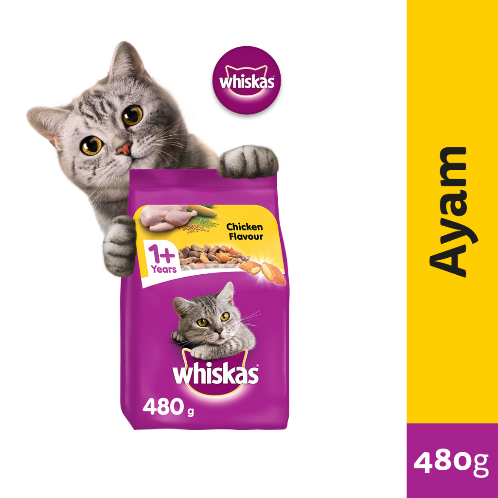 Whiskas Makanan Kucing Kering 480 gr