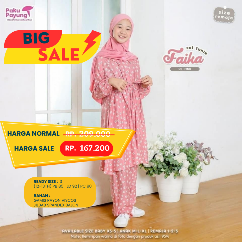 SALE GAMIS DAN TUNIK ANAK 12-13 TAHUN