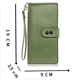DOMPET LIPAT PANJANG WANITA KEKINIAN KOREA SIMPLE CEWEK MURAH TALI PENDEK PREMIUM KULIT HIJAU FUMIKO WA671G3 SLOT KARTU RESLETING UANG KOIN BRANDED REMAJA FASHION BATAM IMPORT