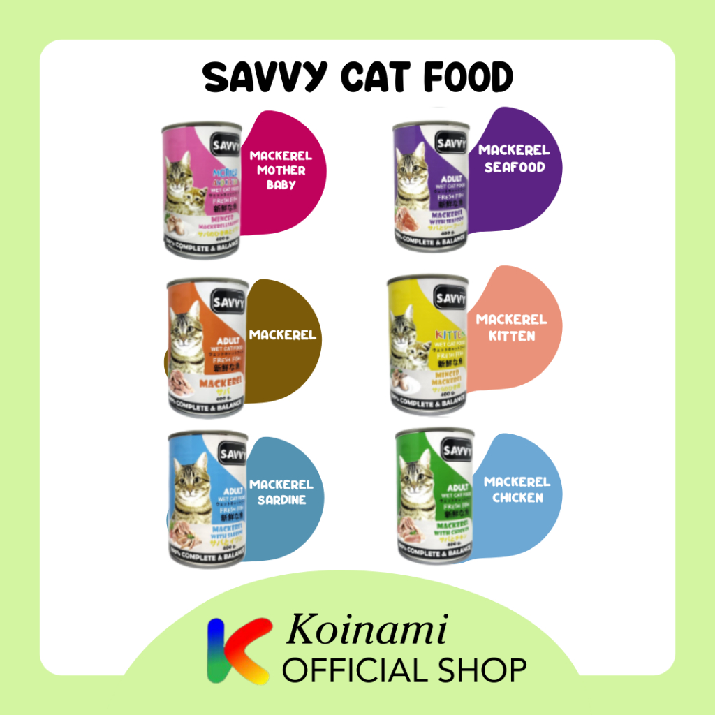 Savvy Cat Food 400gr / Makanan Basah Kucing / Savvy Wet Food 400gr / Savvy Grain Free Cat Food