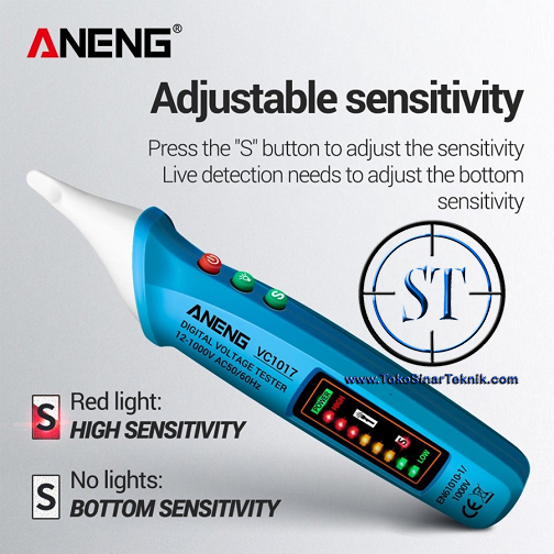 ANENG Test Pen Alert Detector Tespen Non Contact AC 12-1000V Voltage Tester Electrical LCD Display VC1017