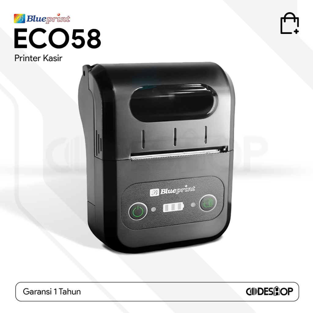 Portable Printer Thermal Mini Bluetooth Blueprint ECO58 Cetak Struk