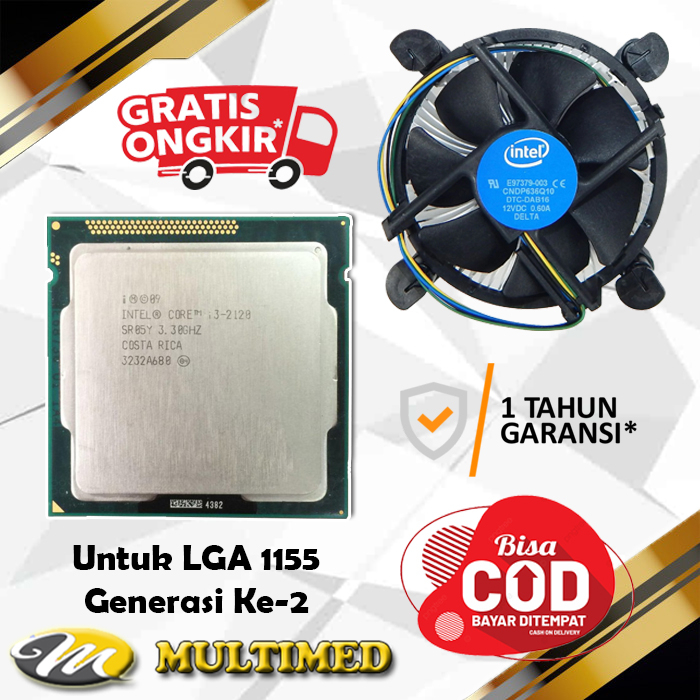 Processor Intel Core i3 2100 / i3 2120 Untuk Socket 1155 Gen 2 + Fan