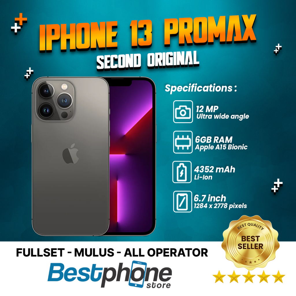 iPhone 13 Pro Max 128GB Second Original Ex Inter Kondisi Like New Fullset