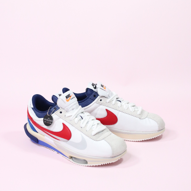 Nike Cortez Sacai White University Red Blue (100% Authentic)