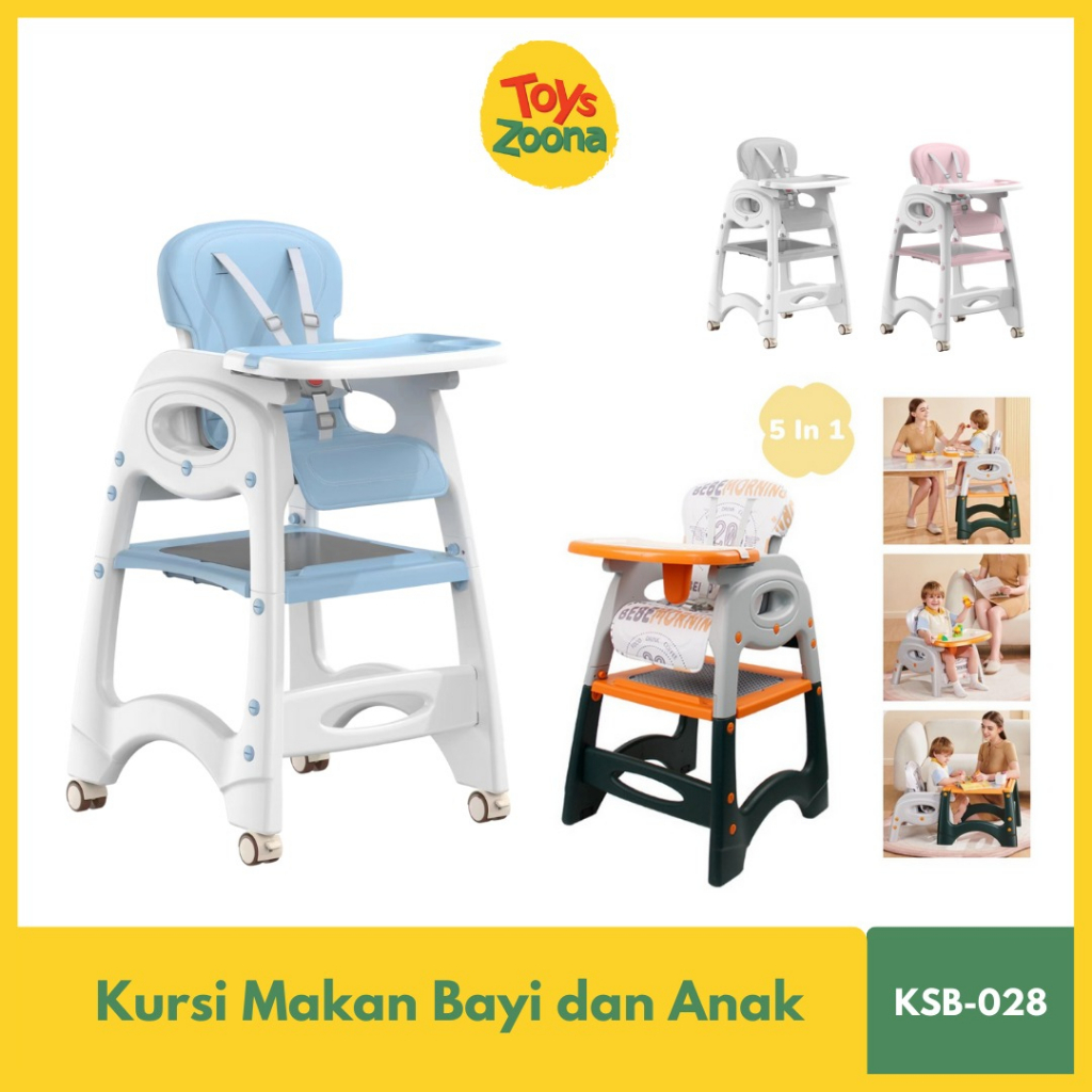 ToysZoona High Chair Kursi Bayi Anak 5in1