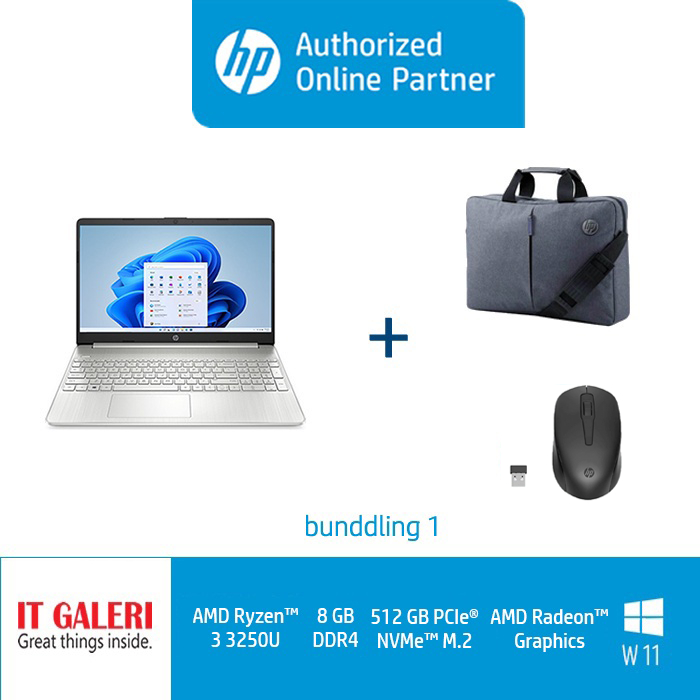 HP 14S- FQ0593AU AMD Ryzen 3-3250U RAM 8GB SSD 512GB Display 14.0 Inch/Keyboard backlit/Windows 11+O