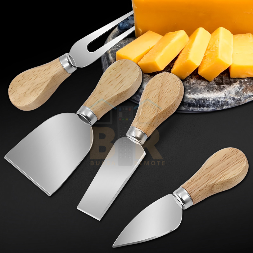 Cheese Butter Knife Set 4 Pcs Pisau Pemotong Keju Oles Selai Mentega Stainless Steel