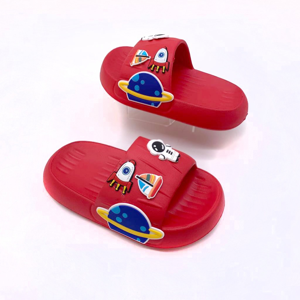 Sandal Selop Anak Laki-Laki Bahan Karet Anti Licin Simple Motif Lucu Terbaru